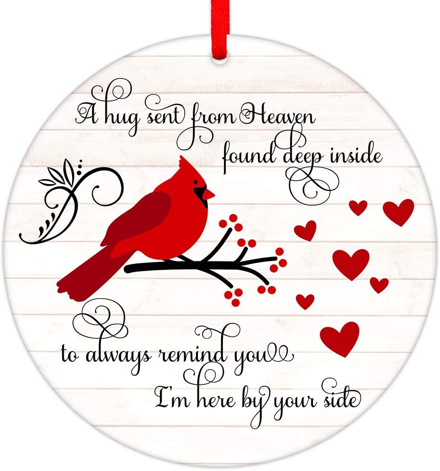 Red Cardinal Christmas Ornaments 3'' Christmas in Heaven Ornaments in Memory of 