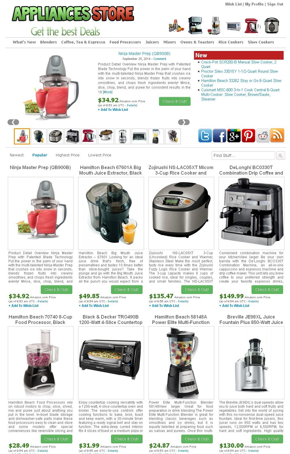 Appliances Store - Amazon, eBay, ClickBank Affiliate Website on Auto Pilot