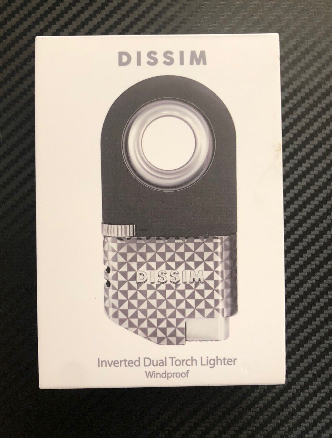 Dissim Inverted Dual Torch Lighter - Pinwheel Silver Obuy Exclusive NEW