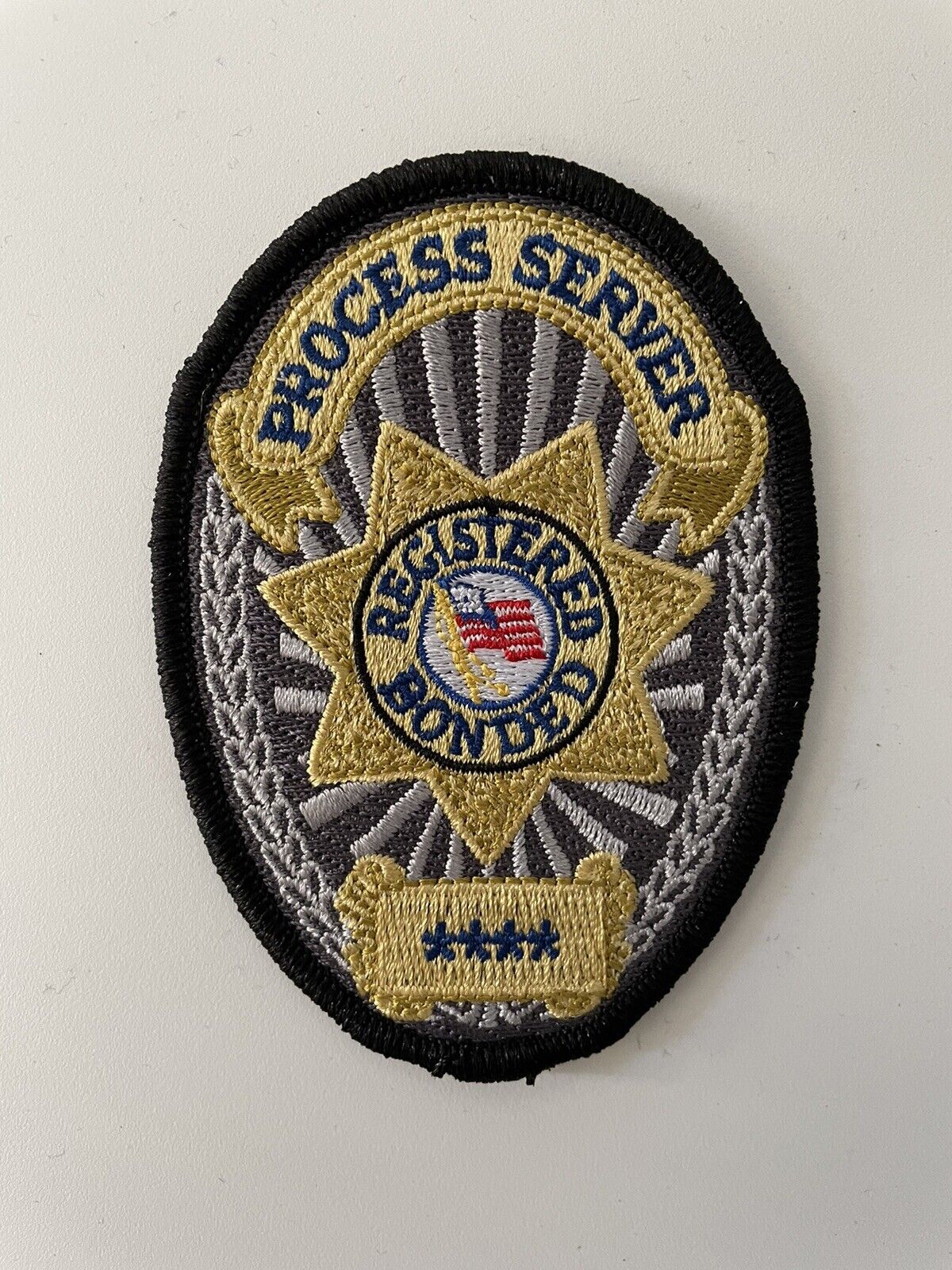 Process Server Cloth Chest Badge Patch 3.5 Inches Tall