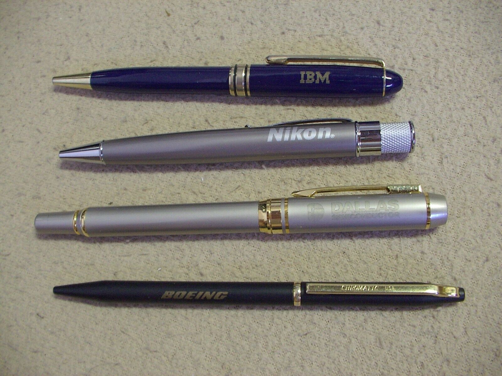 Estate Ballpoint Pen Lot, IBM, Boeing, Nikon, Dallas Semiconductor