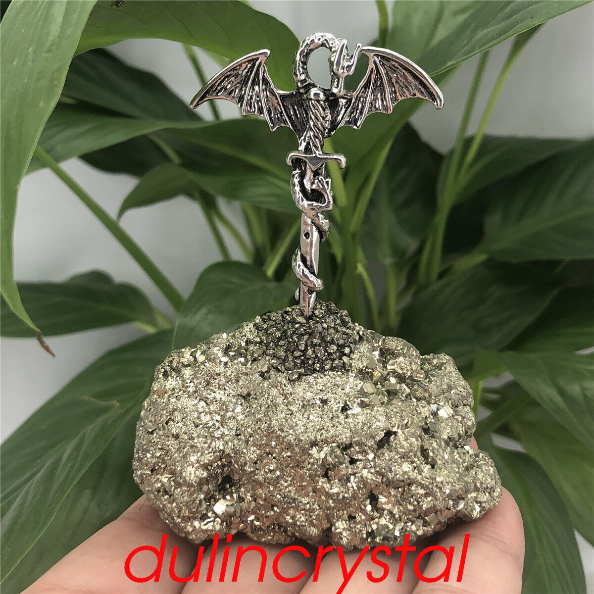 Natural pyrite sword of the wing dragon furnishing article semiconductor mineral