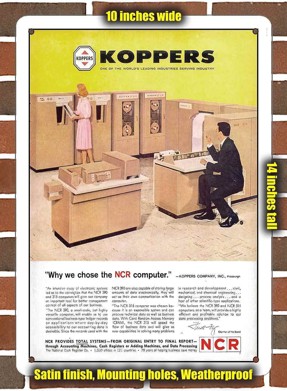Metal Sign - 1962 NCR Mainframe Computers- 10x14 inches