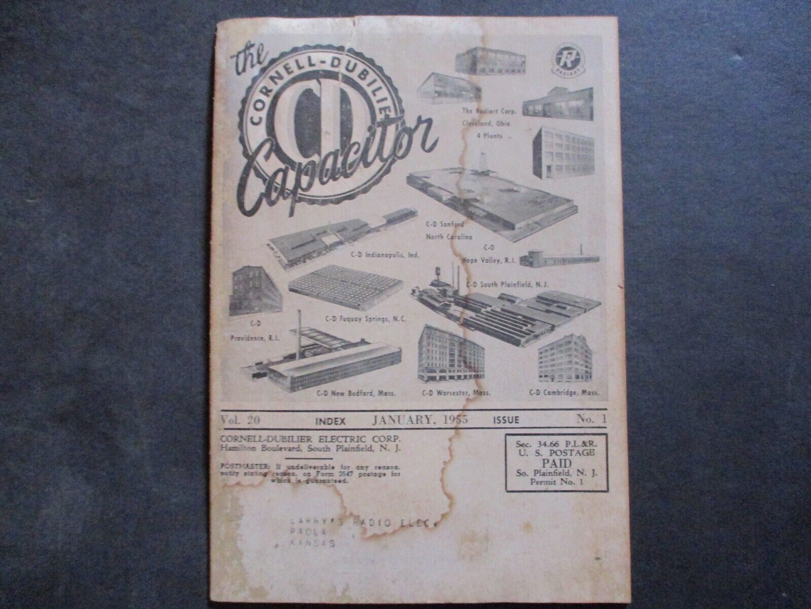 January, 1955 The Cornell-Dubilier Capacitor Vol. 20 No. 1 guide