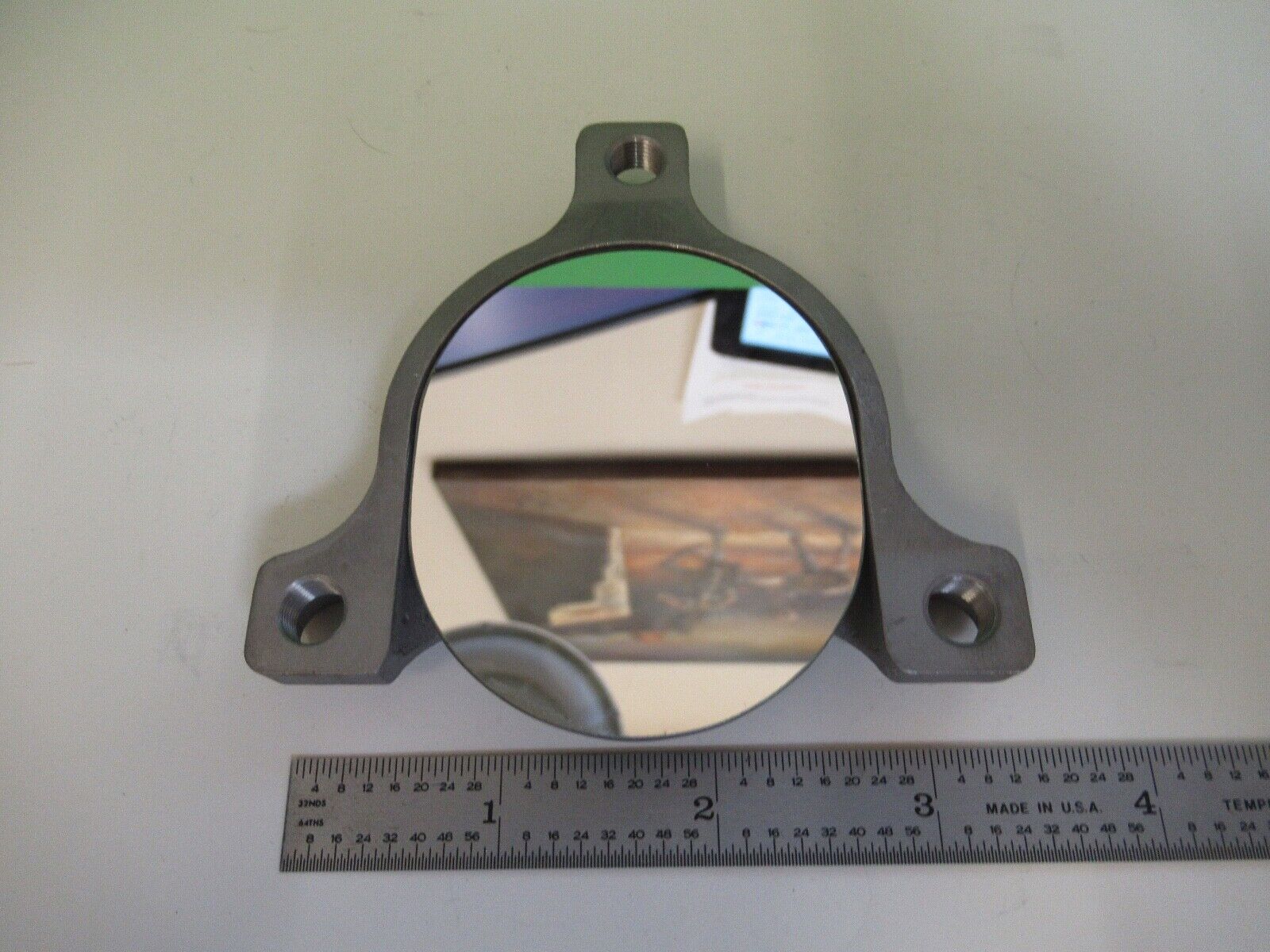 OPTICAL OVAL GLASS MOUNTED MIRROR MIL SPEC OPTICS AS PICTURED &79-A-24