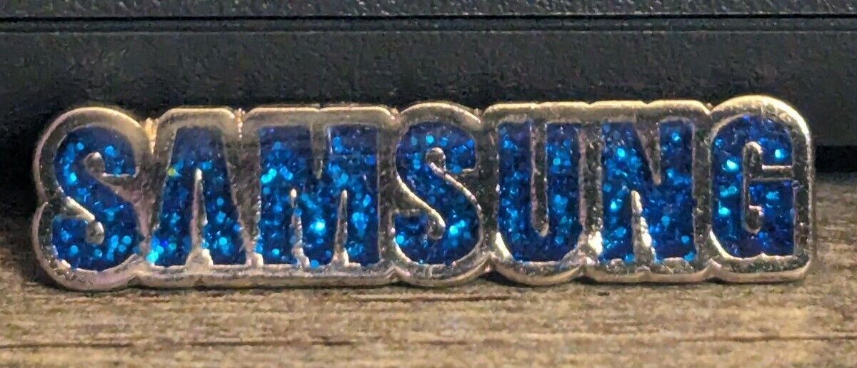Samsung Electronics Glittery Blue And Silver Advertising Lapel Pin