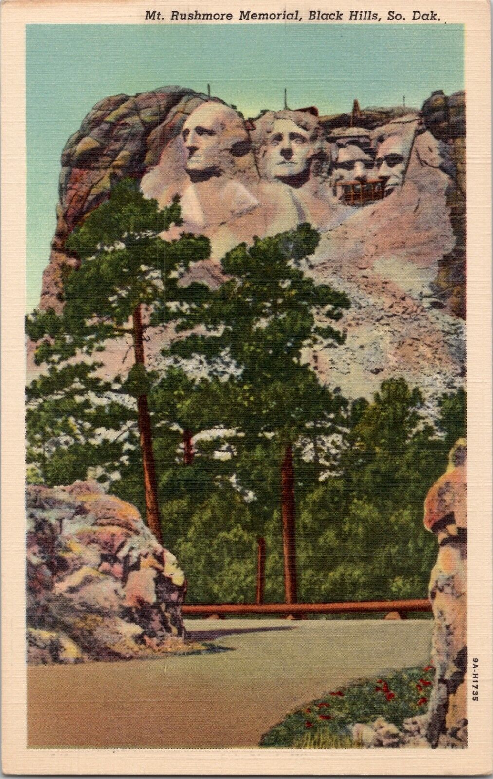 Mt. Rushmore Memorial Black Hills So. Dak. Vintage Postcard spc8