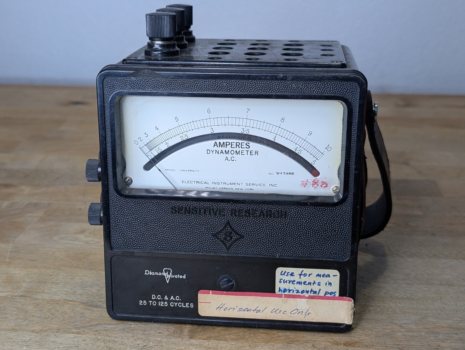 Vintage Sensitive Research Dynamometer Ammeter Model University Steampunk Prop
