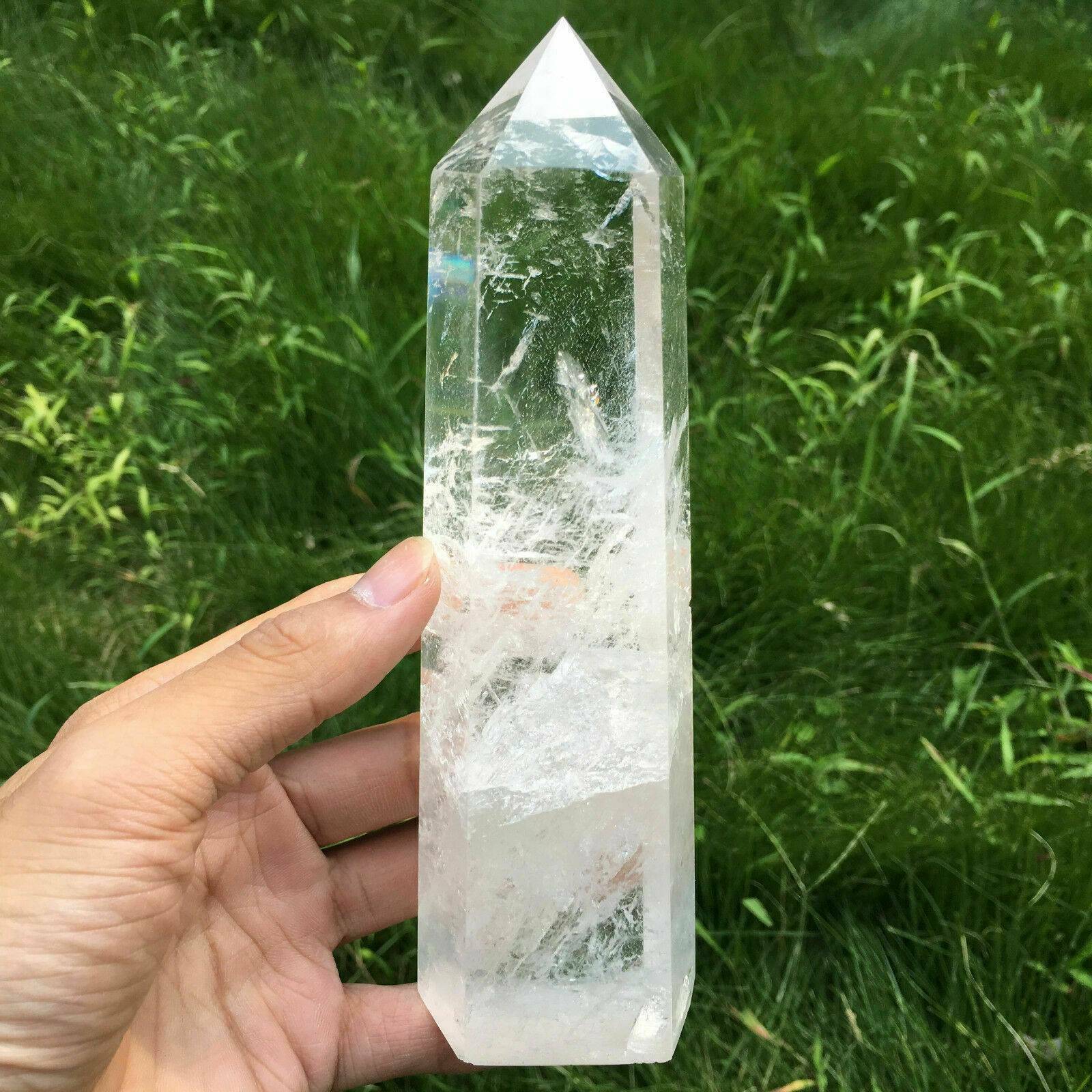 HOT - Large Clear Quartz Crystal Point Natural Wand Specimen Reiki Healing Stone