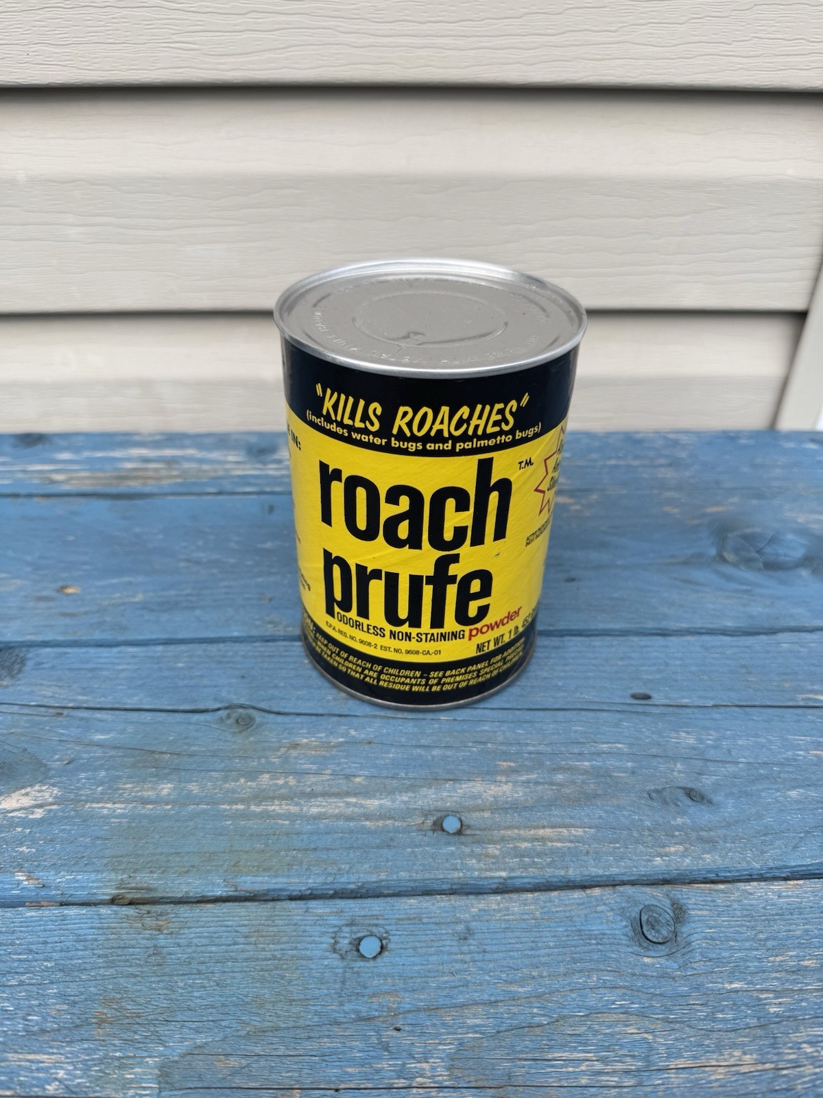 Vintage Roach Prufe 1lb Odorless Powder Can Copper Brite Discontinued Unopened