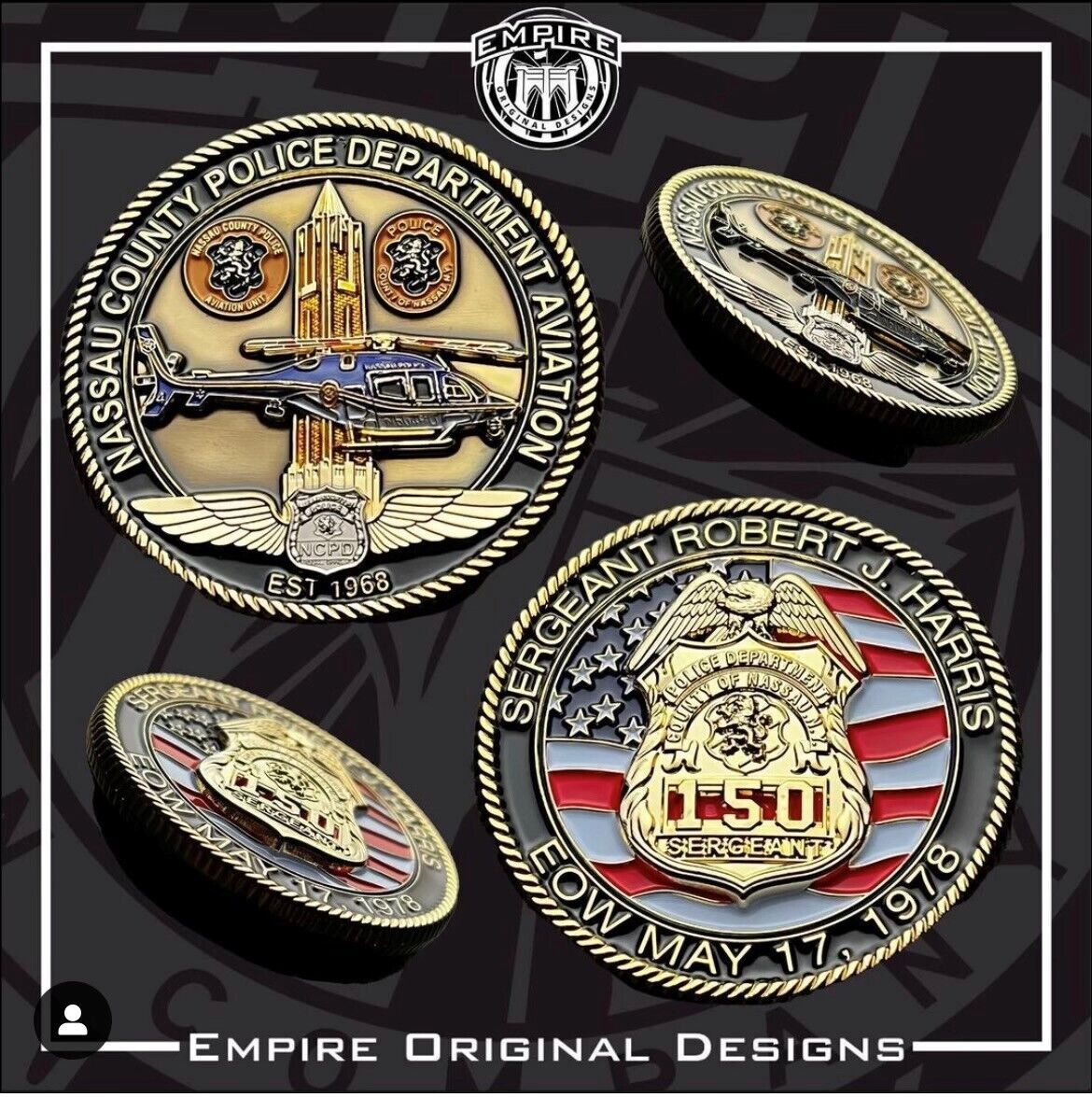 Nassau County Police Aviation Memorial Challenge Coin (Not NYPD)