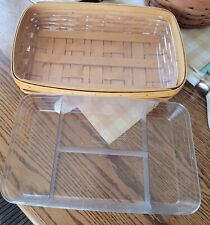 Longaberger 2000 Basket 9 X 13 Server with 4 section divided protector picture