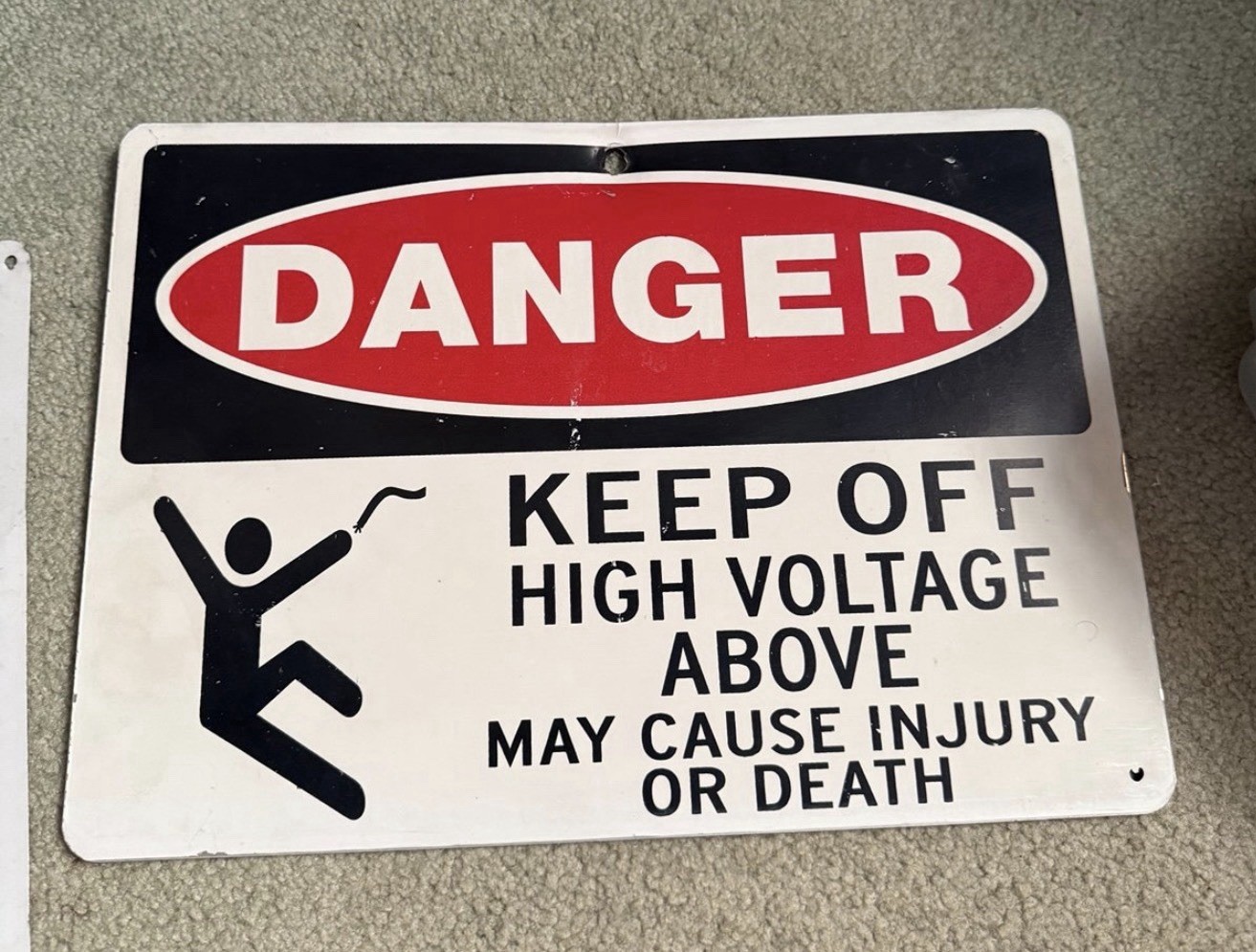 Danger High Voltage Sign ￼￼