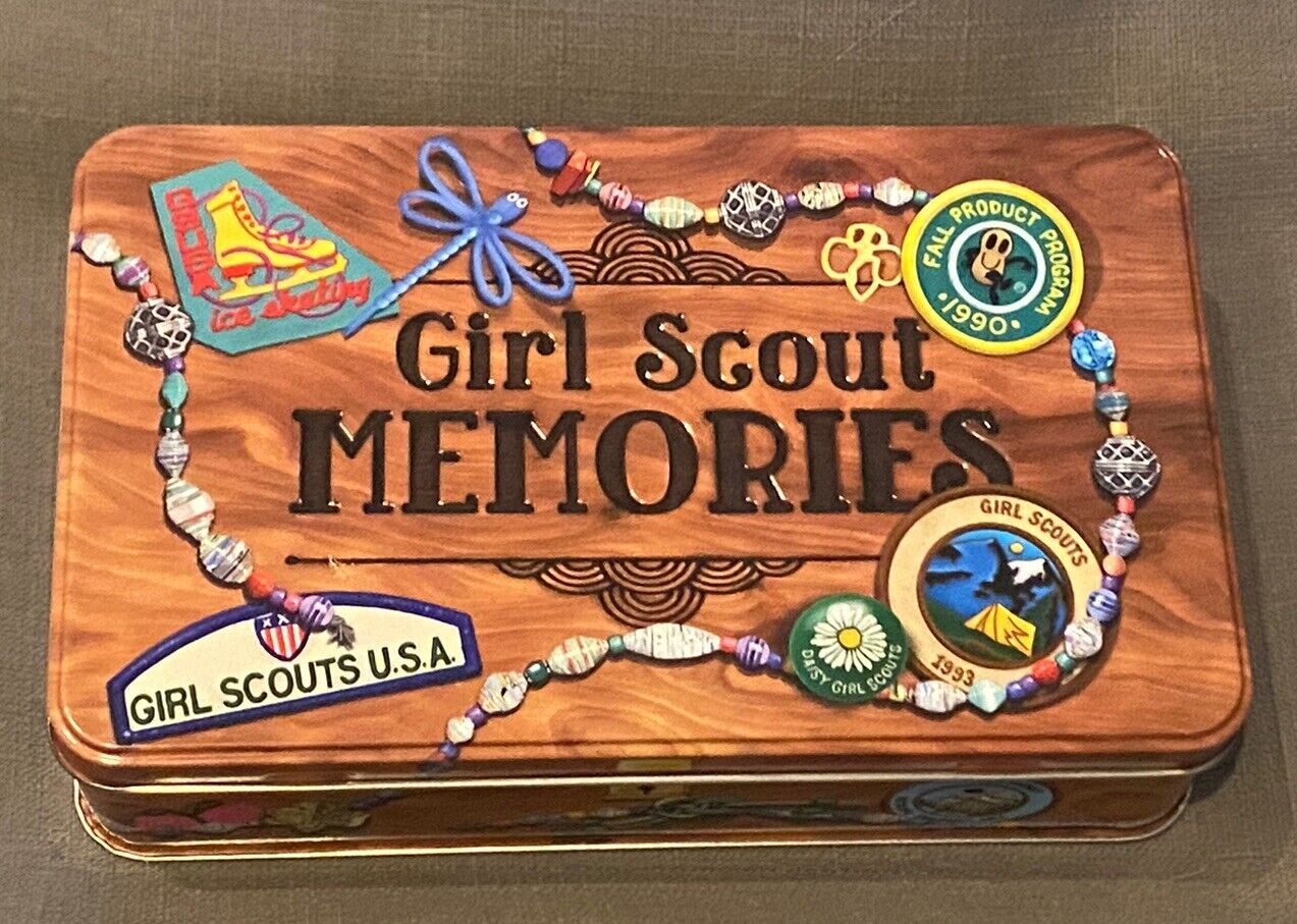 Girl Scouts of America Empty Hinged  Lid  Memories Storage Tin GSA  2022