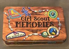 Girl Scouts of America Empty Hinged  Lid  Memories Storage Tin GSA  2022 picture