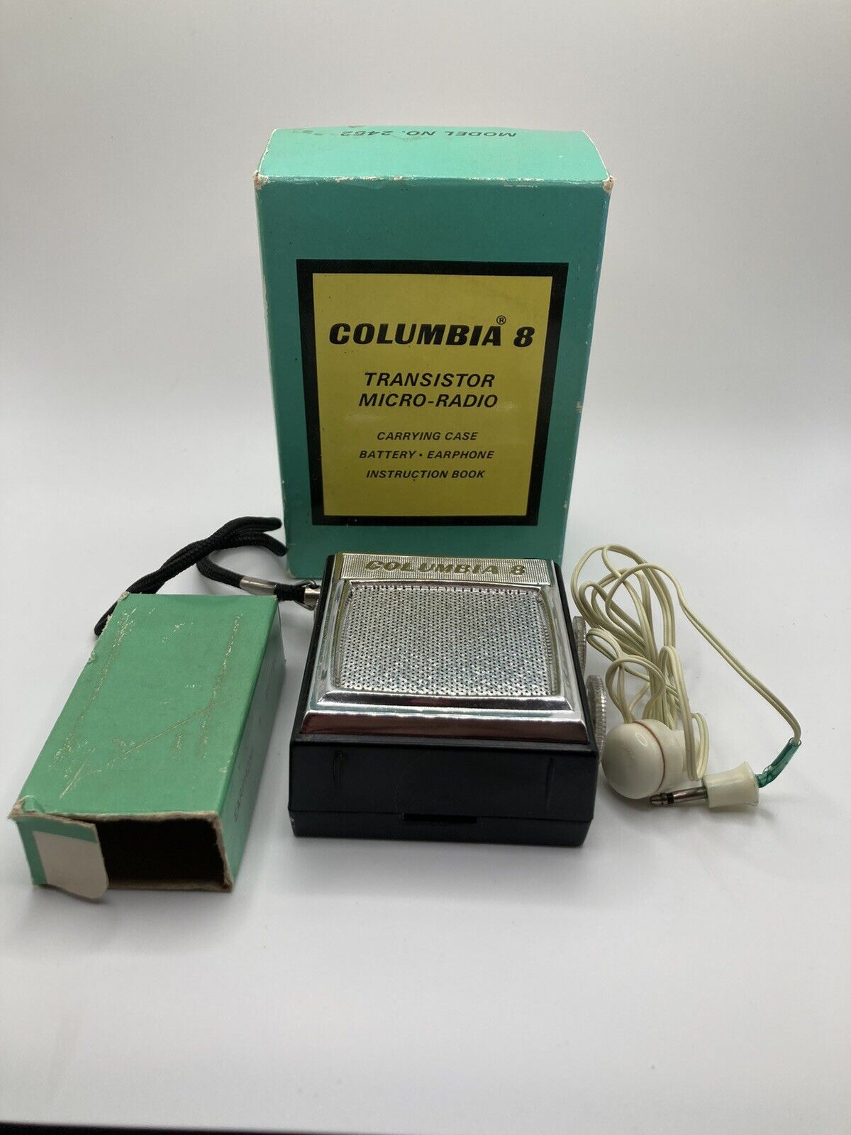 Vintage Rare 1960s Columbia 8 Transistor Radio Case & Box Model 2452 Japan 