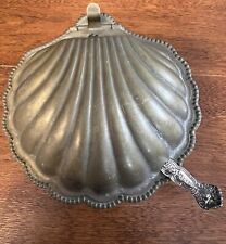 Vintage Made In England E & JL Silver-Plate Clam/Shell Caviar Server. picture