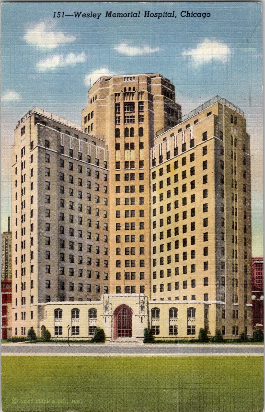 Wesley Memorial Hospital, Chicago Vintage Postcard spc6