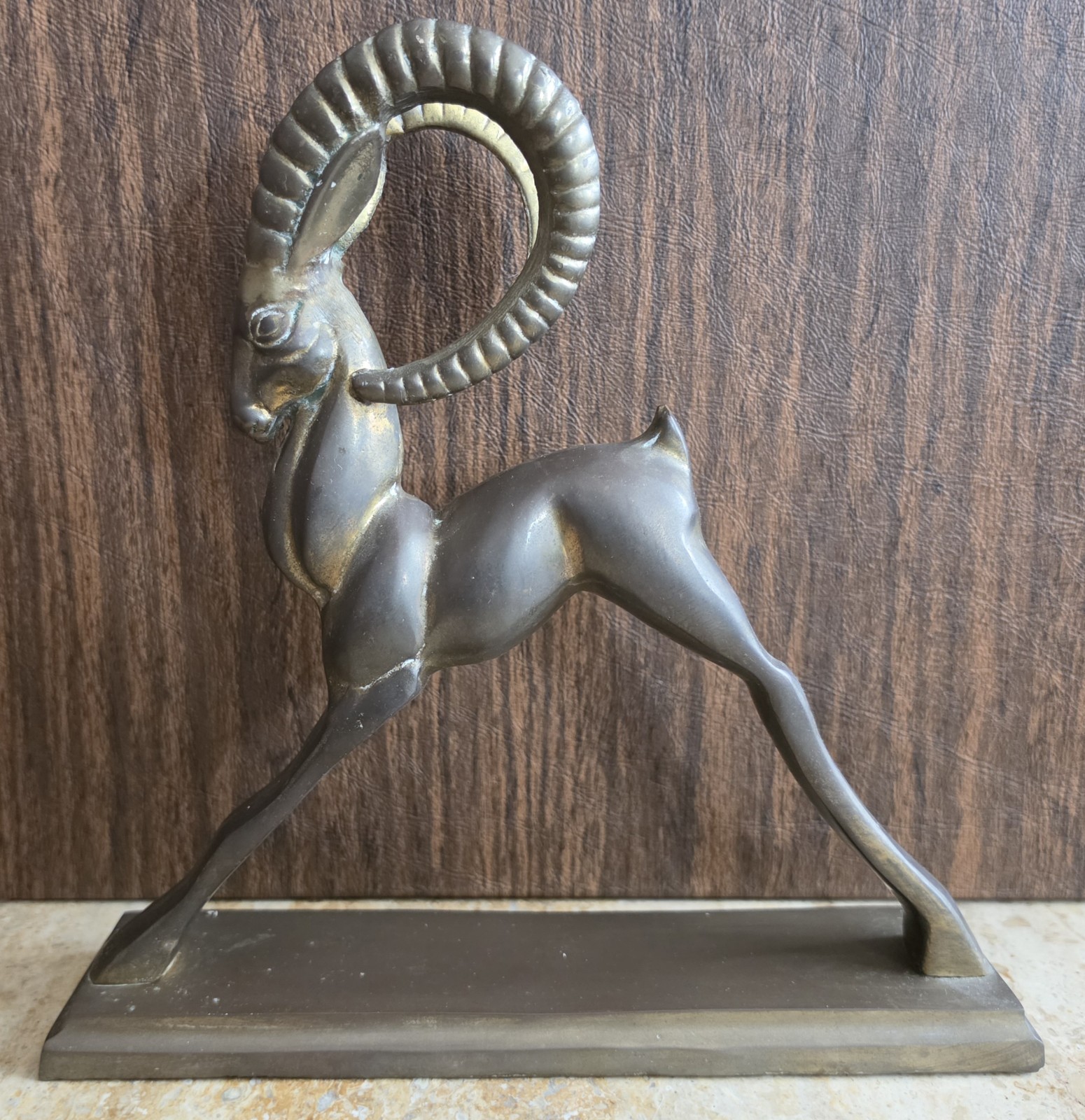 Vintage MCM Brass Ibex Ram Sculpture ~ 9” Heavy & Looks Amazing Ships Out Fast