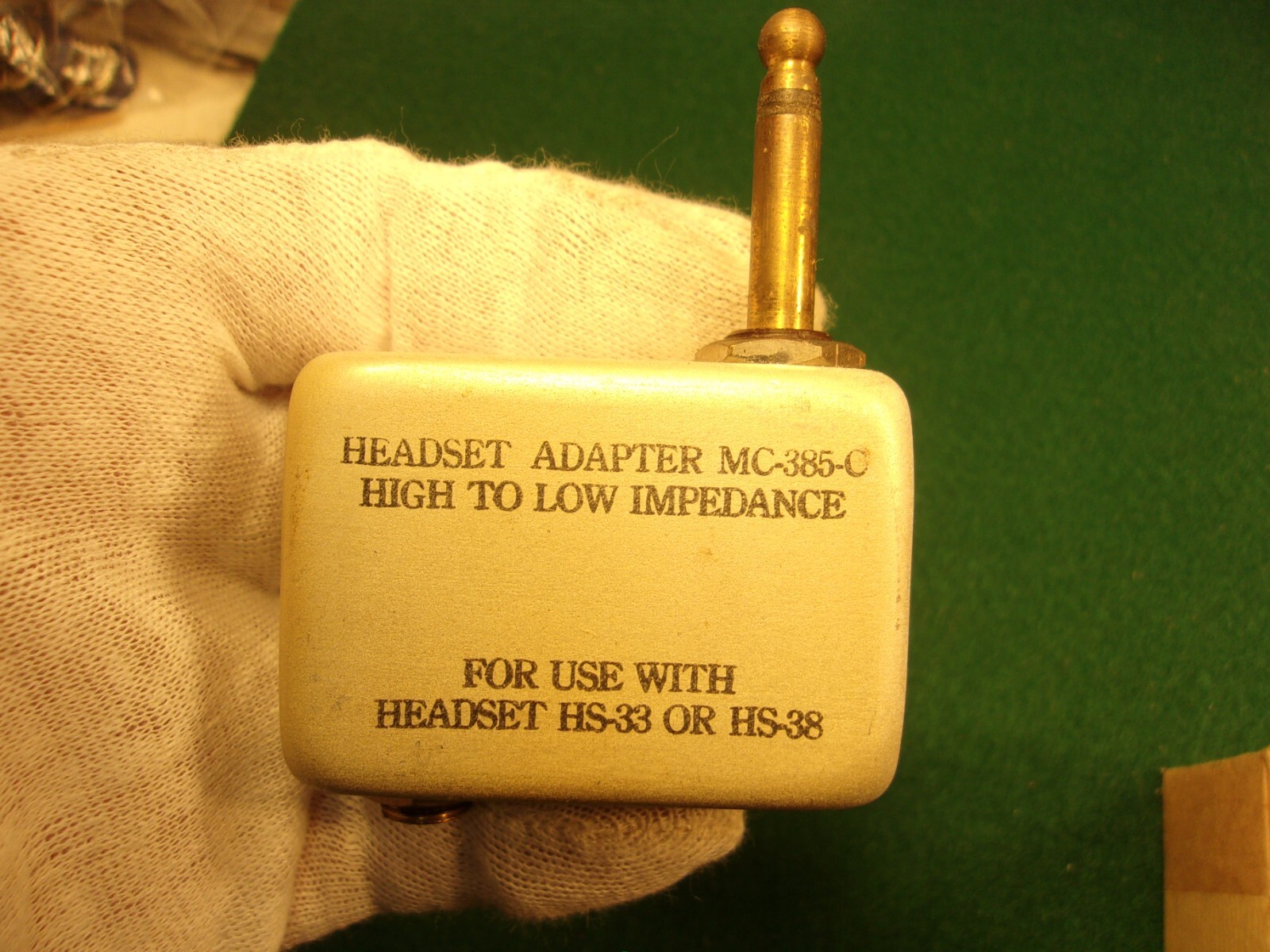VERY RARE OLD VTG NOS US ARMY HEADSET ADAPTER MC-385-0, HIGH TO LOW IMPEDANCE VERY RARE OLD VTG NOS US ARMY HEADSET ADAPTER MC-385-0, HIGH TO LOW IMPEDANCE