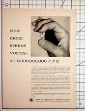 Bell Labs NEW DIODE Speeds Voices Ad 6,000,000,000 C.P.S. Vintage Print picture