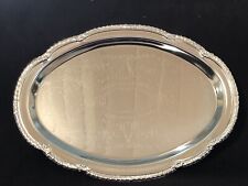 VTG Bright Chrome Plated Elegant Oval Server Made In China picture