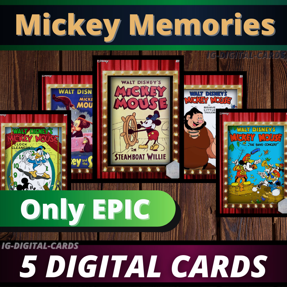 Topps Disney Collect Mickey Memories Collection ONLY EPIC [5 DIGITAL CARDS]