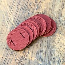 10 Round Insulator Discs - Paperboard plug cover, Red, vintage bakelite circluar picture