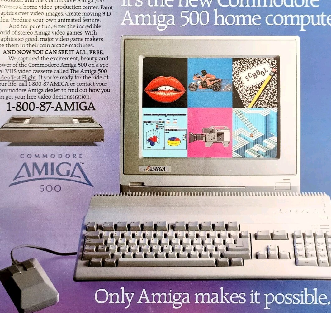 1987 Commodore Amiga 500 Home Computer Aegis Advertisement Vintage CPU ...
