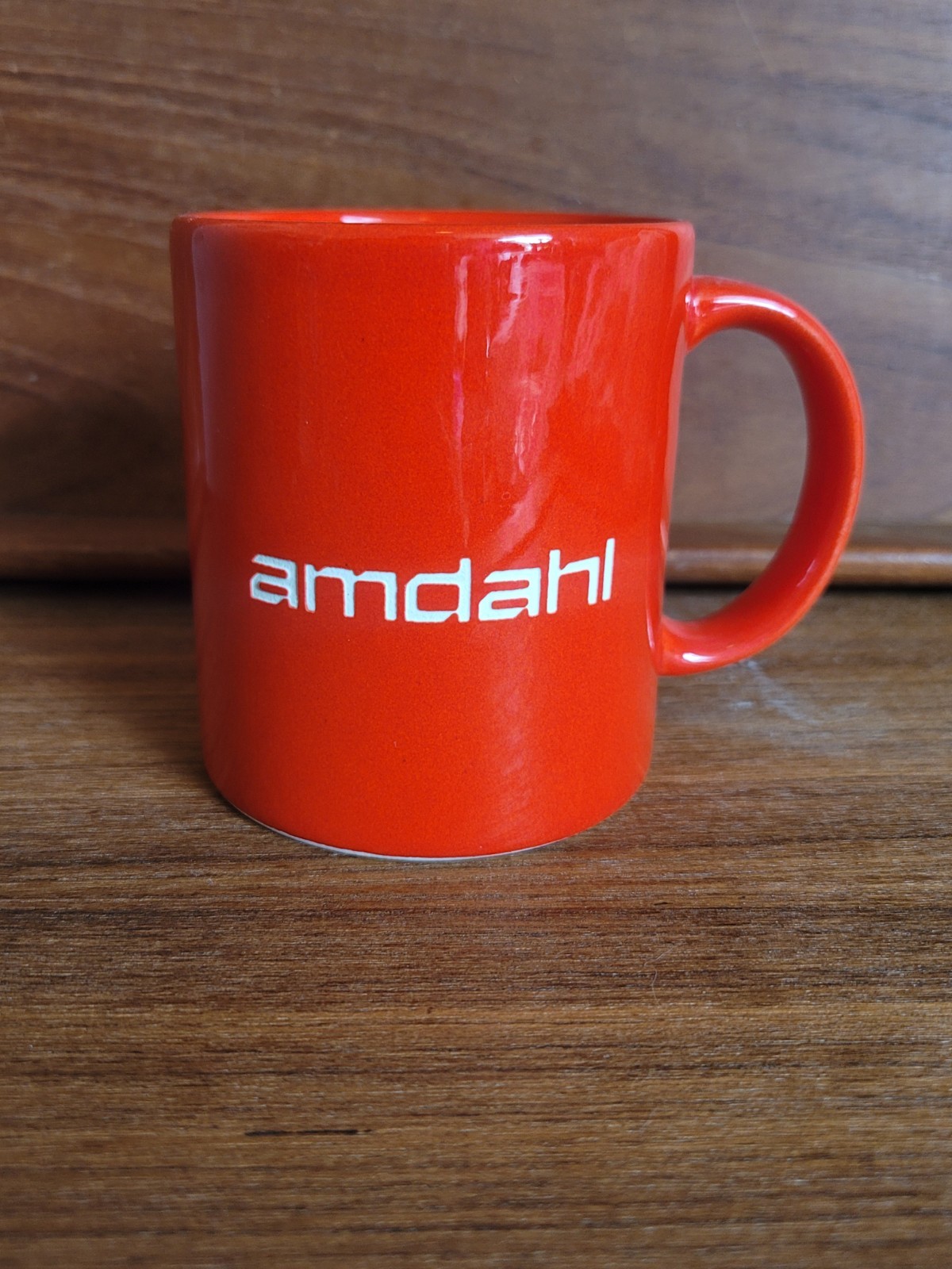 Amdahl 'Million Dollar Mug' Etched Red Coffee Mug IBM Mainframe Retrocomputing