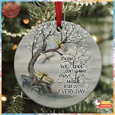 Christmas Ornament Ceramic 2 Side Dragonfly Memorial Home Decoration Xmas Gifts picture