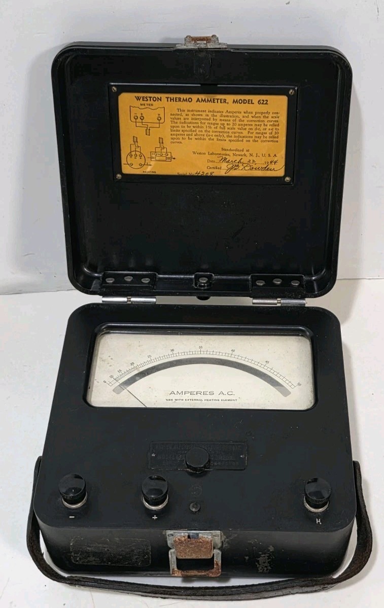 Vintage Weston Model 622 Thermo Milliammeter Thermo Ammeter Milliamperes