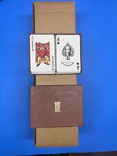 Vintage  KEM Style Double Deck Playing Cards Green And Browne W/ Box picture