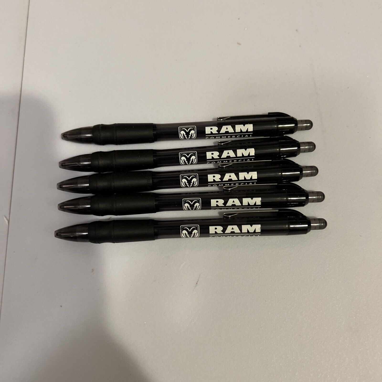 DODGE RAM Commercial Lot Of 5 BALL POINT PENS Retractable Black Ink
