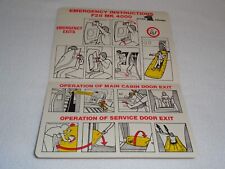 Altair Airlines F28 MK 4000 Emergency Instructions Vintage Original Safety Card picture