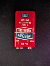 Vintage Eveready Energizer Union Carbide 9 Volt Transistor Battery NEDA 1604 picture
