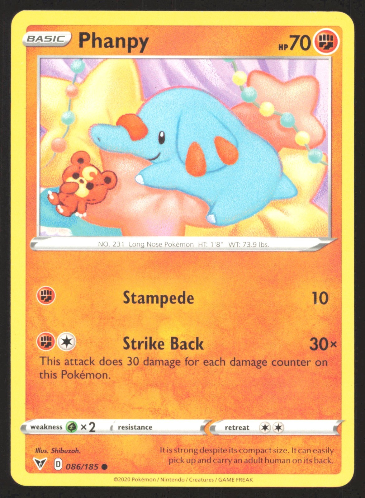 Phanpy Common SWSH04: Vivid Voltage 086/185 NM Shibuzoh