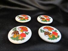 Vintage Sears Merry Mushroom Magnets Ceramic Set With Original Box And Tin Rare picture