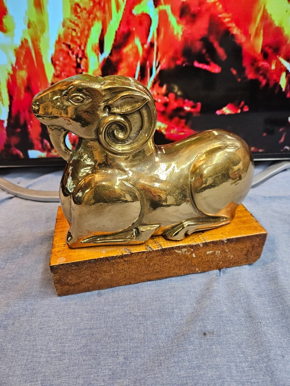 Vintage Solid Brass Ram/Sheep Sculpture (Made in Italy and Numbered)