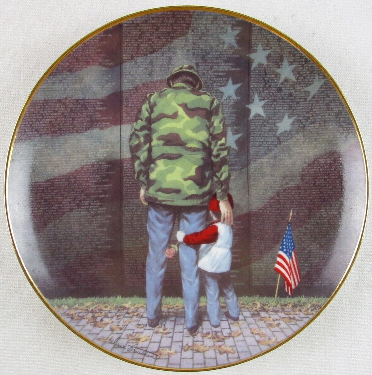 The Franklin Mint Vietnam Veterans Memorial Sharing the Memory Collector Plate