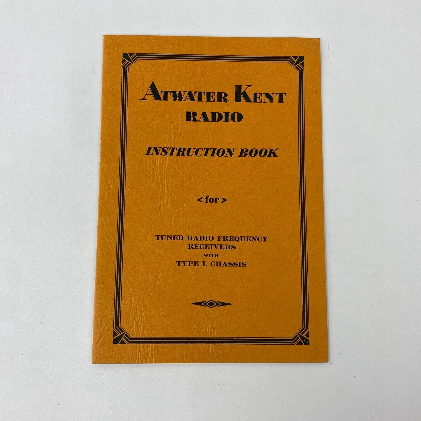 Atwater Kent Radio Instruction Book Tuned Radio Frequency Receivers 1930