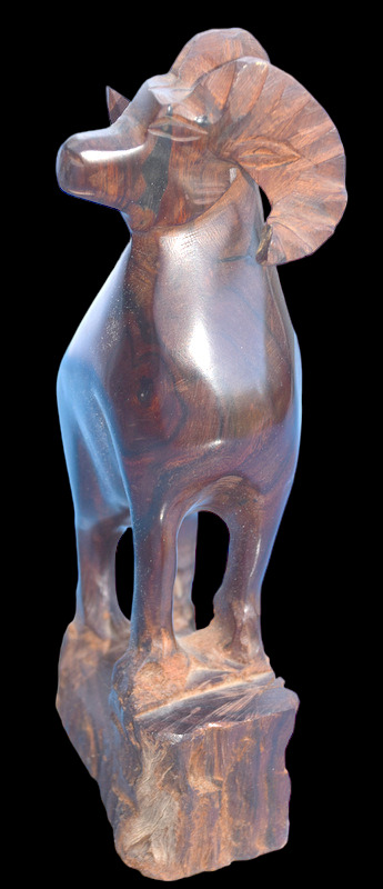 Vtg Bighorn Sheep Ram Ironwood Sculpture Wood Carving Figurine Aries 9.5\