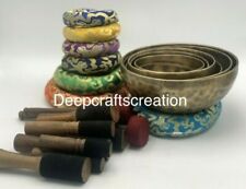 tiger antique  Set of 7-seven chakra frequency tuned handmade bowl from Nepal picture