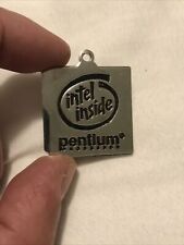 Intel Inside 1990's Pentium Processor Key Chain with Embedded CPU Processor Chip picture