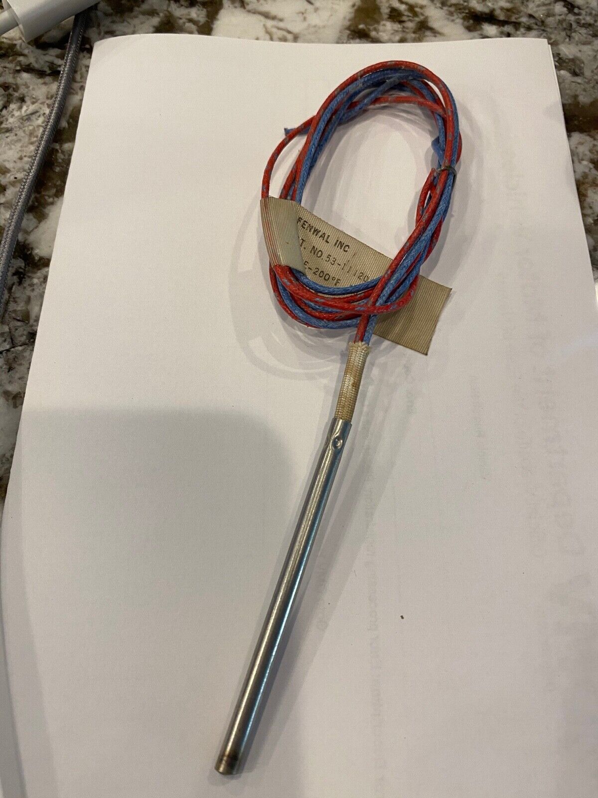 Fenwal Controls 53-111206-000 Thermocouple Probe -200 to 400 Degrees F