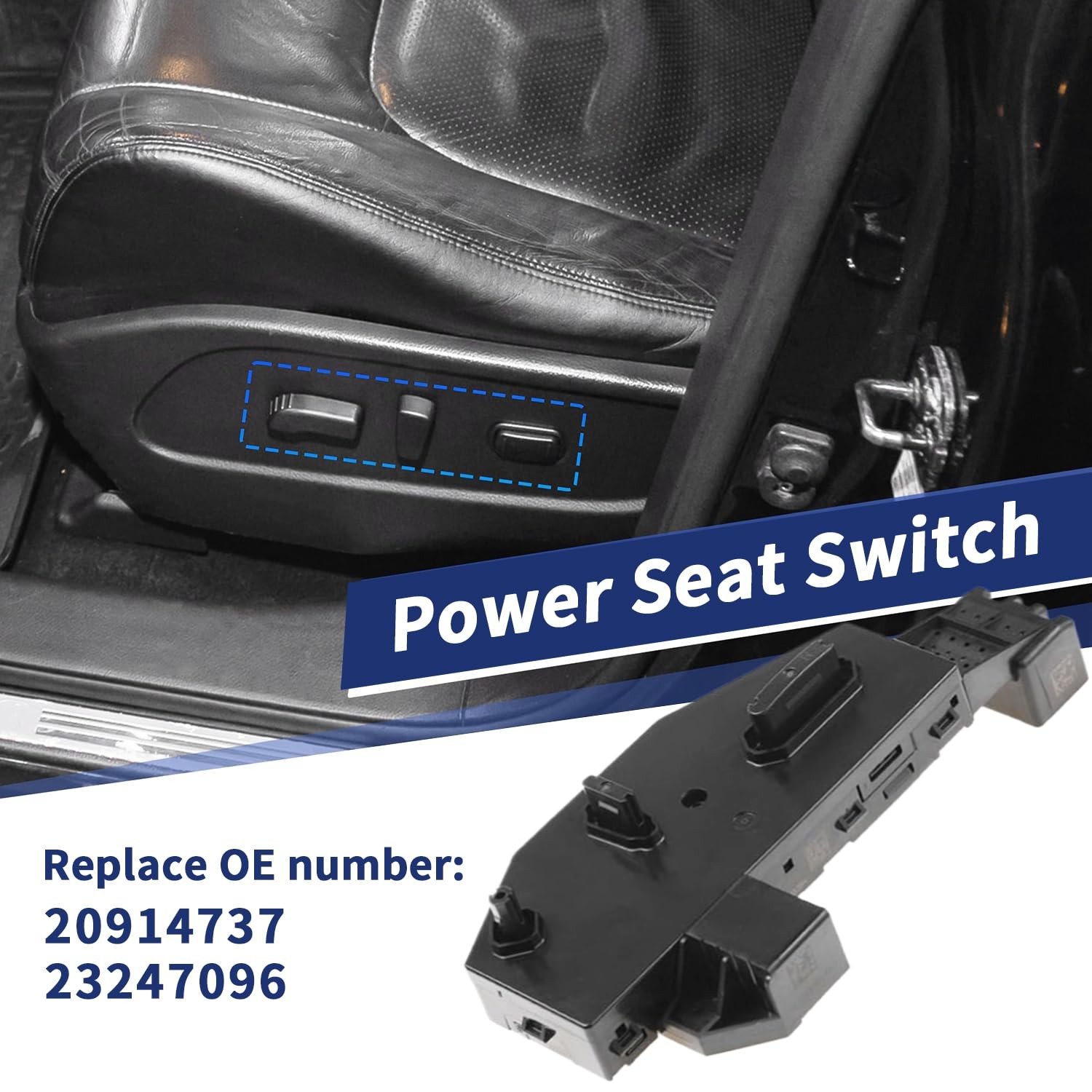 Power Seat Control Switch Front Passenger Side Compatible 23247096 20914737 Power Seat Control Switch Front Passenger Side Compatible 23247096 20914737