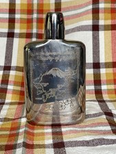 Vintage Memory of Japan flask with map picture