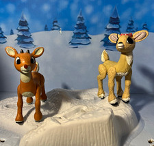 MEMORY LANE RUDOLPH WITH GLOWING NOSE AND CLARICE FIGURES picture