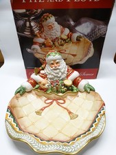 Fitz and Floyd 2006 Winter Holiday Santa Server Christmas Platter Serving Dish picture