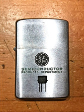 VINTAGE CHROME ZIPPO LIGHTER GE SEMICONDUCTOR PRODUCTS DEPARTMENT PAT 2517191 picture
